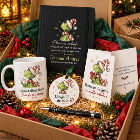 Seturi Cadou Personalizate de Craciun - Set Cadou Personalizat de Craciun pentru „Diriginte de Nota 10”