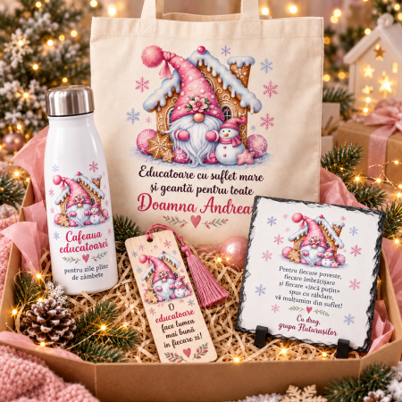Seturi Cadou Personalizate de Craciun - Set Cadou Personalizat de Craciun pentru „Educatoare cu Suflet Mare”