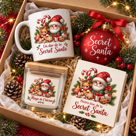 Seturi Cadou Personalizate de Craciun - Set Cadou Secret Santa Magie de Craciun