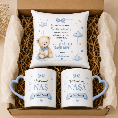 Seturi Cadou Personalizate - Set cerere nasi de botez pentru baietel