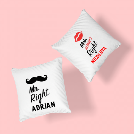 Perne personalizate - Perne personalizate pentru Mr&Mrs right