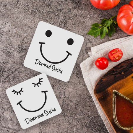 Suporturi de pahare - Suporturi pahare personalizate cu nume model cuplu