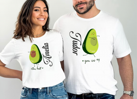 Tricouri - Tricouri personalizate cu nume Avocado alb