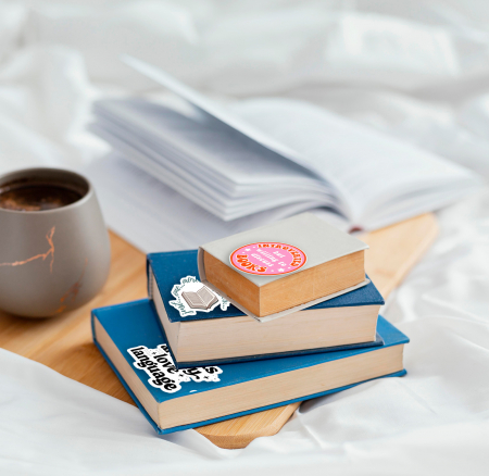 Stickere - Stickere personalizate Books are my love language 6 cm