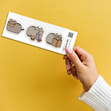 Stickere - Stickere personalizate Hungry pusheen 6 cm