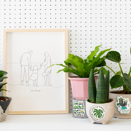 Stickere - Stickere personalizate Home is where my plants are 6 cm
