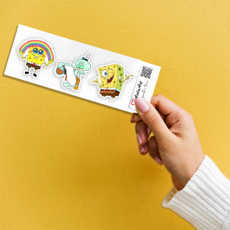 Stickere - Stickere personalizate Spongebob squarepants 6 cm