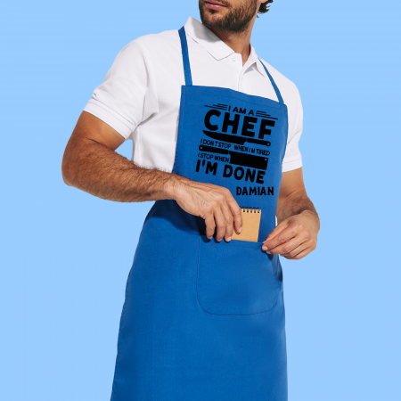 Sorturi - Sort bucatarie personalizat I am a chef cu nume cu buzunar