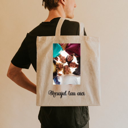 Textile Personalizate - Tote Bag personalizat cu poza si mesaj 42x38 cm
