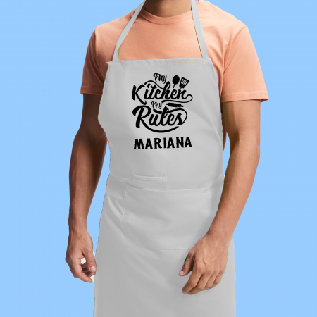 Sorturi - Sort bucatarie personalizat My rules cu nume cu buzunar