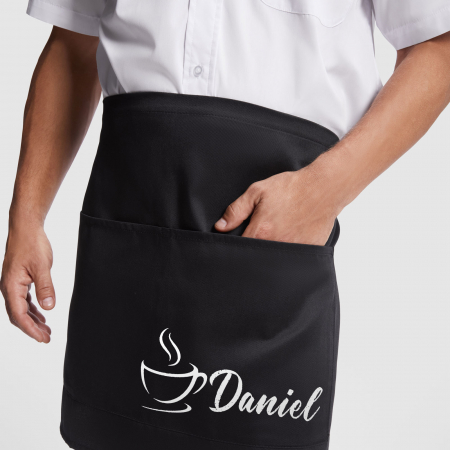 Textile Personalizate - Mini sort Personalizat pentru Ospatar/Barman Cafea