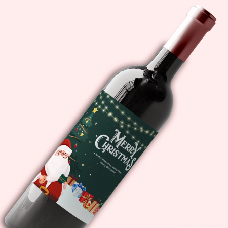 Vinuri personalizate - Sticla de vin personalizata pentru Craciun Merry Christmas