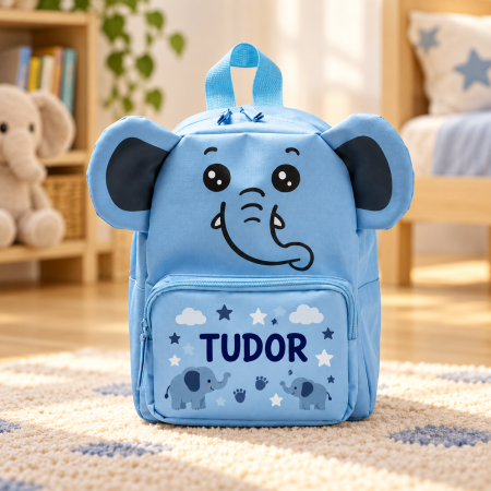 Textile Personalizate - Rucsac pentru copii personalizat cu nume si animalut