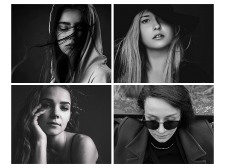 Cu poza - Tablou personalizat cu 4 poze alb negru