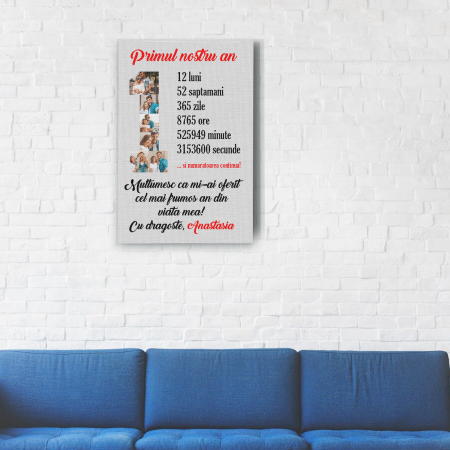 Tablouri personalizate - Tablou personalizat cu 7 poze si mesaj Aniversare