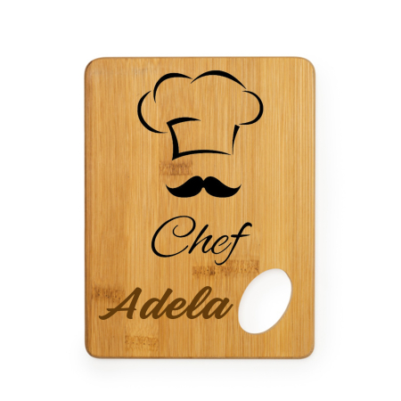 Tocatoare personalizate - Tocator personalizat cu Chef, cu agatatoare