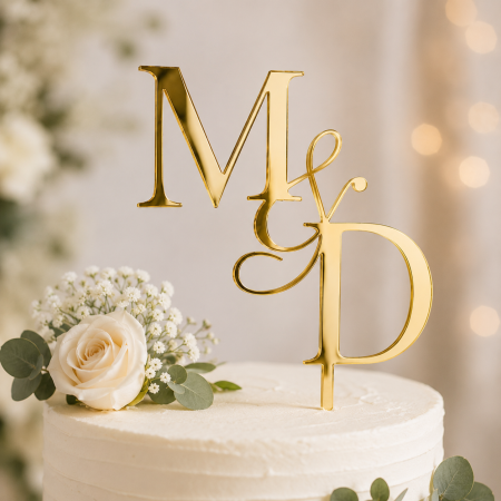 Toppere Personalizate - Topper tort personalizat cu initialele mirilor