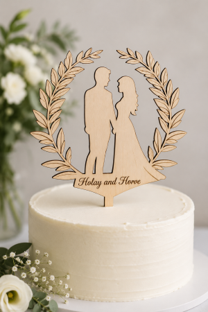 Toppere Personalizate - Topper tort personalizat cu silueta mirilor