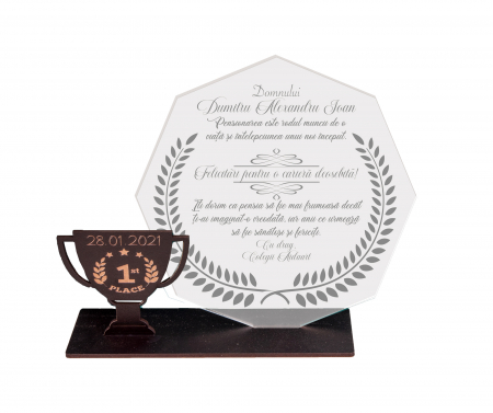 Trofee - Trofeu Personalizat cu mesaj pentru Pensionare