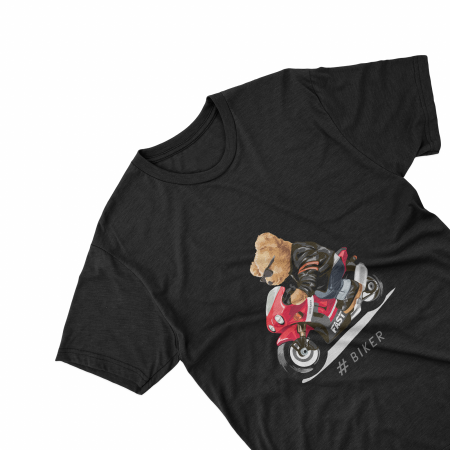 Textile Personalizate - Tricouri personalizate cu ursulet Biker negru