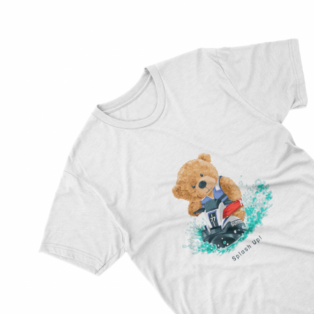 Tricouri personalizate - Tricouri personalizate cu ursulet Splash up alb