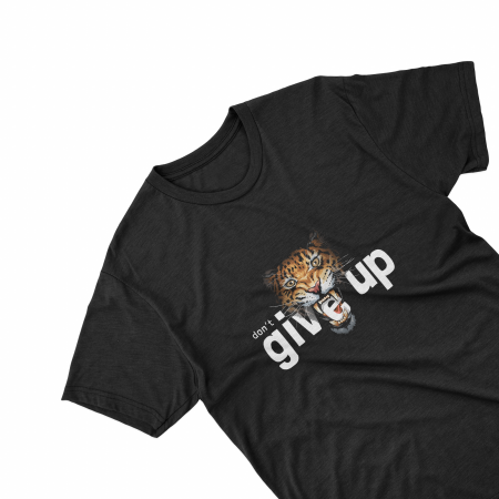 Textile Personalizate - Tricouri personalizate cu ursulet Don't give up negru