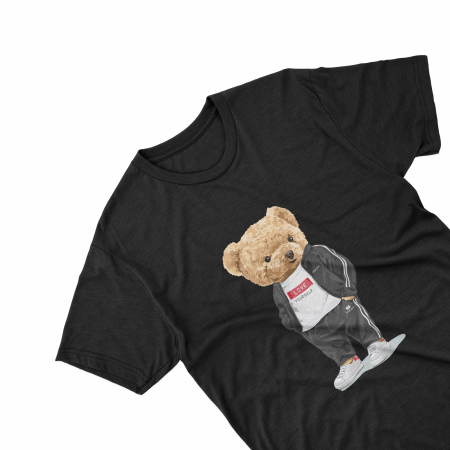 Textile Personalizate - Tricouri personalizate cu ursulet Love yourself negru