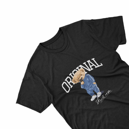 Textile Personalizate - Tricouri personalizate cu ursulet Street Wear negru