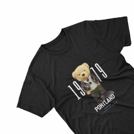 Textile Personalizate - Tricouri personalizate cu ursulet 1979 Porland negru