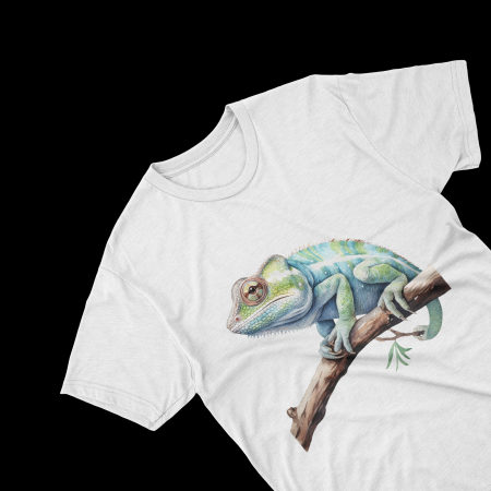 Tricouri personalizate cu poza Cameleon Watercolor culori reci [1]