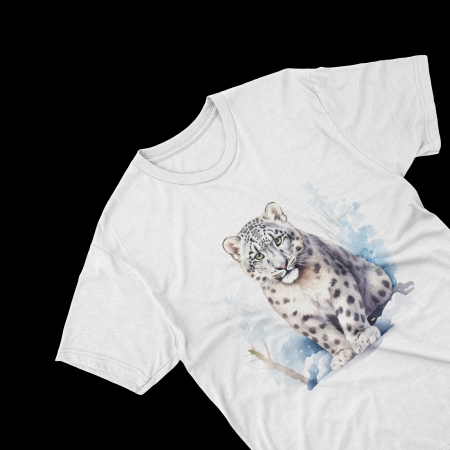 Tricouri personalizate - Tricouri personalizate cu poza Leopard Watercolor