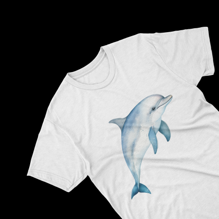 Tricouri personalizate cu poza Delfin Watercolor in salt [1]