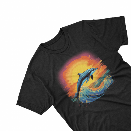 Tricouri personalizate cu poza Delfin Watercolor apus [1]
