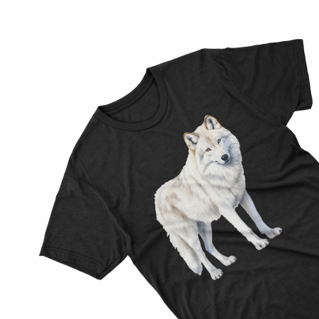 Tricouri personalizate cu poza Lup Watercolor white wolf [1]