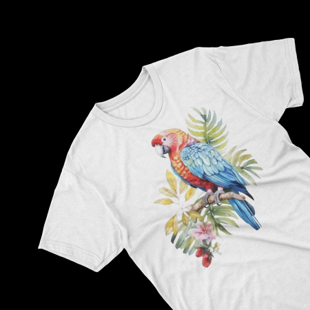 Tricouri personalizate cu poza Papagal Watercolor rosu [1]