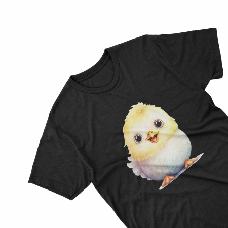 Tricouri personalizate cu poza Pui Watercolor galben