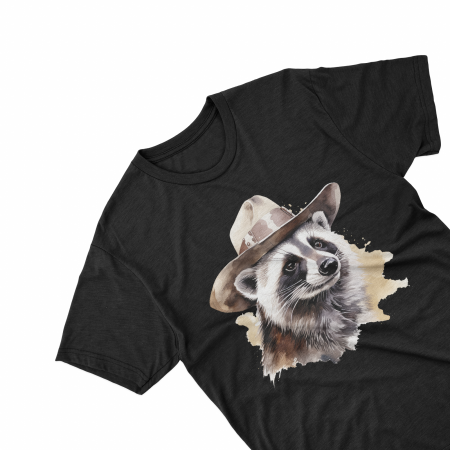 Tricouri personalizate cu poza Raton Watercolor cu palarie