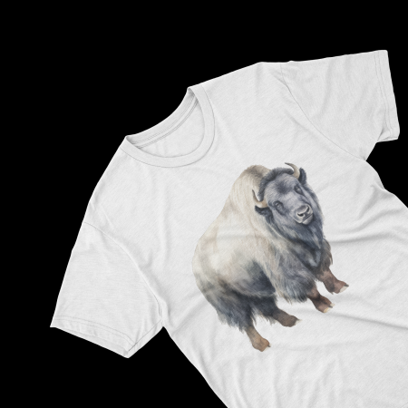 Tricouri personalizate cu poza Taur Watercolor bivol [1]