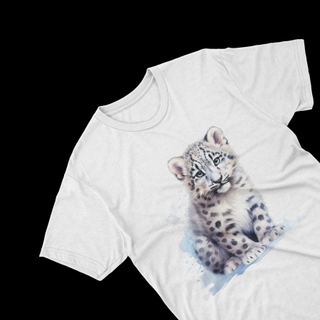 Tricouri personalizate - Tricouri personalizate cu poza Leopard Watercolor pufos