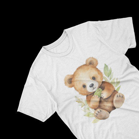 Tricouri personalizate cu poza Ursulet Watercolor mancand [1]