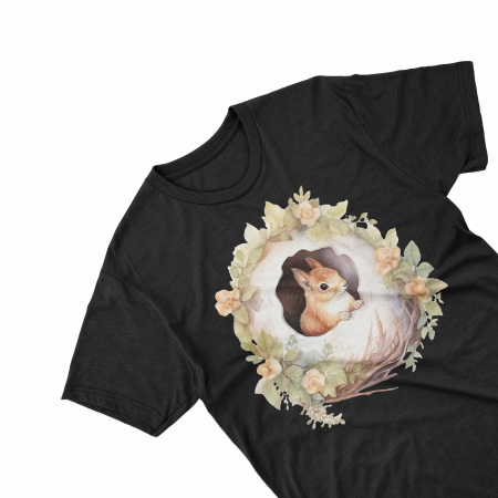 Tricouri personalizate cu poza Veverita Watercolor conuri [1]