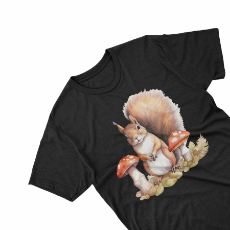 Tricouri - Tricouri personalizate cu poza Veverita Watercolor ciupercute