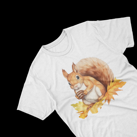 Tricouri - Tricouri personalizate cu poza Veverita Watercolor autumn