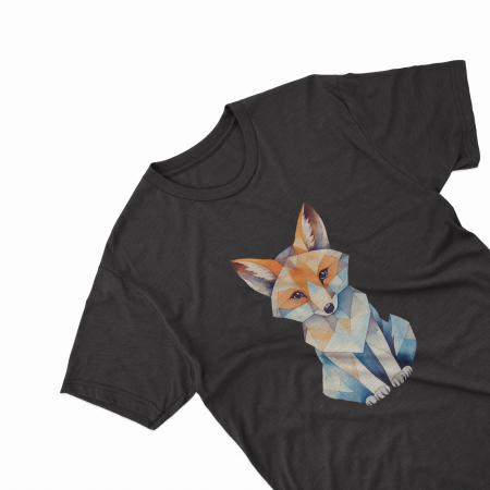 Tricouri personalizate cu poza Vulpe Watercolor geometrica [1]
