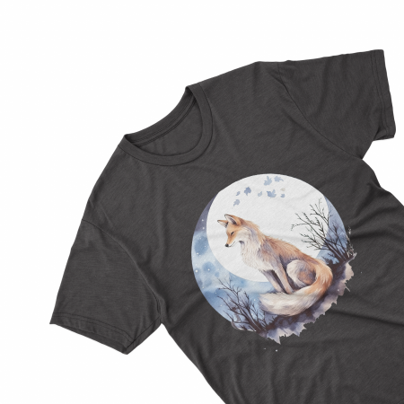 Tricouri personalizate cu poza Vulpe Watercolor semiluna [1]