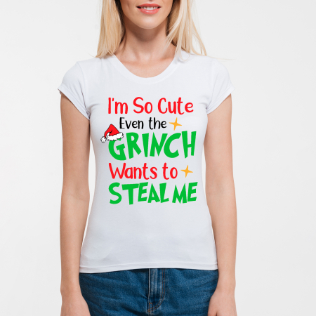 Tricouri personalizate - Tricouri personalizate cu mesaj I am so cute Grinch barbati