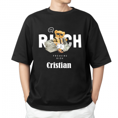 Tricouri personalizate - Tricouri personalizate cu nume Freaking rich