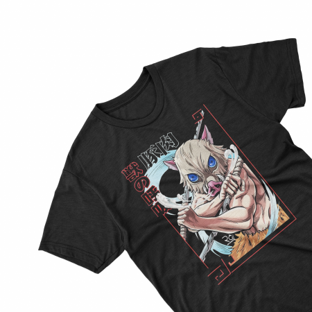 Tricouri - Tricouri personalizate cu anime Demon slayer Inosuke Beast negru
