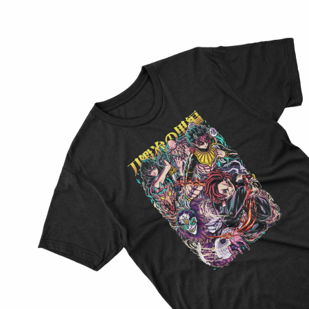 Tricouri - Tricouri personalizate cu anime Demon slayer colorat negru