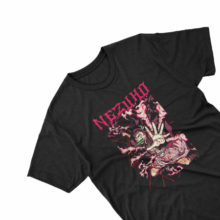 Tricouri - Tricouri personalizate cu anime Demon slayer Nezuho negru